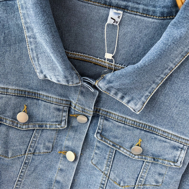 Cropped Denim Jacket and High-Rise Shorts Set