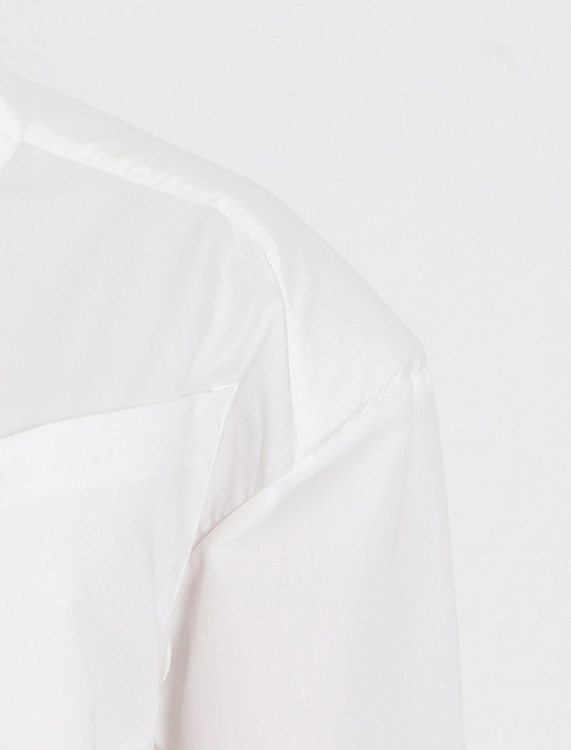 Padded Shoulder Waist-Tie Shirt