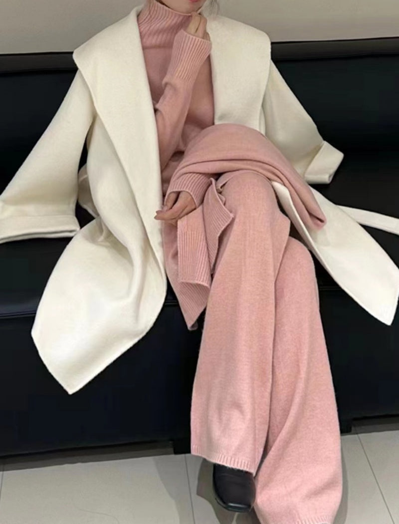 High-Neck Lounge Set with Layered Top