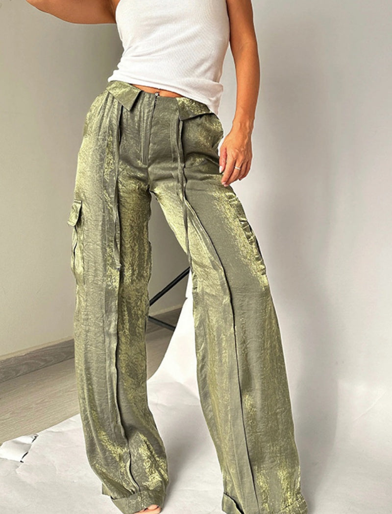 Relaxed Fit Zip Casual Pants