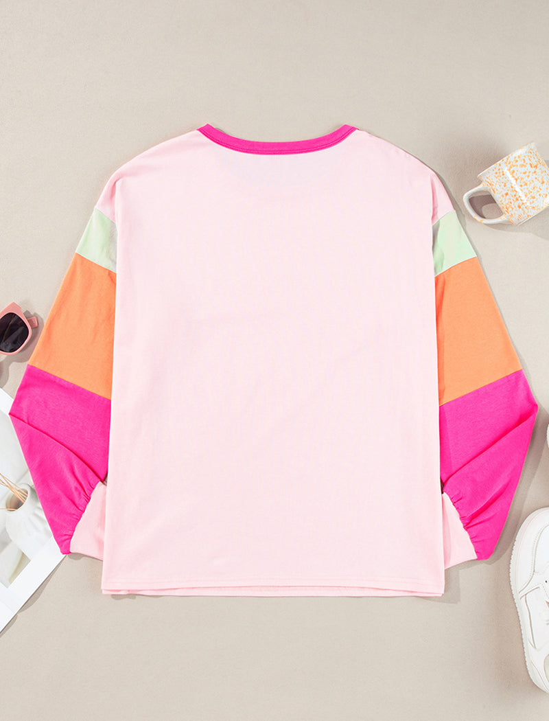 Colorblock Long-Sleeve Pullover