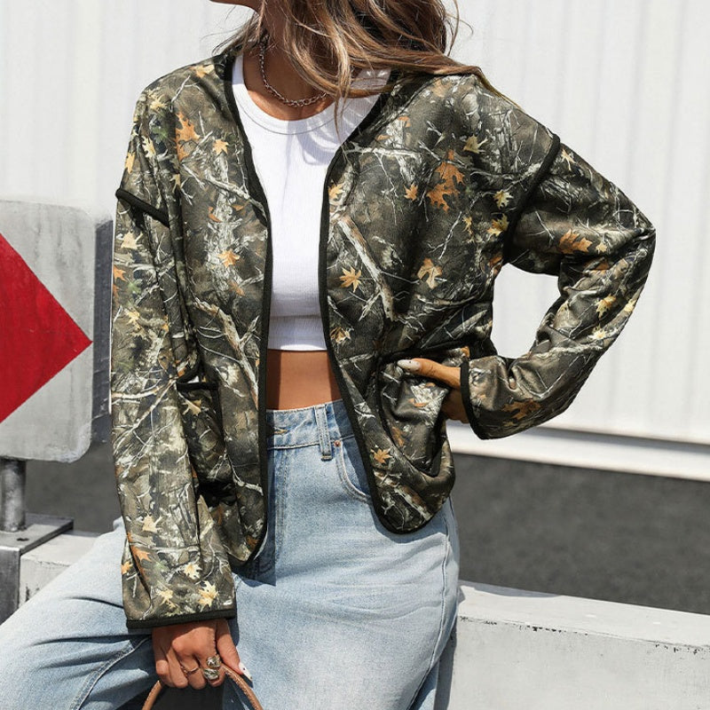 Printed Round Neck Jacket