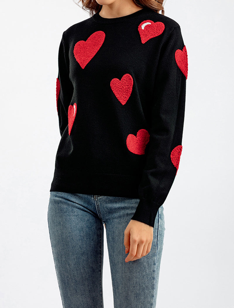 Oversized Heart Knit Pullover