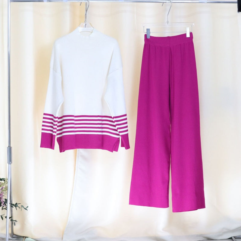 Colorblock Casual Loose 2-Piece Set