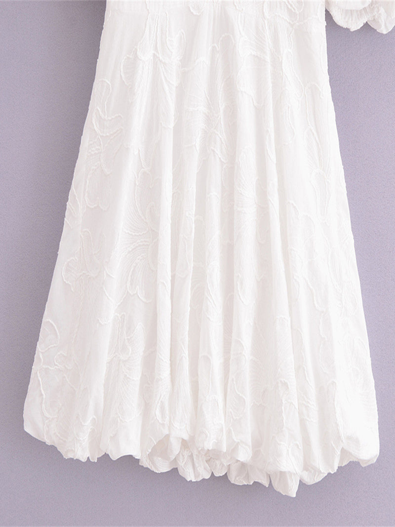 Floral Puff Sleeve Smocked Mini Dress