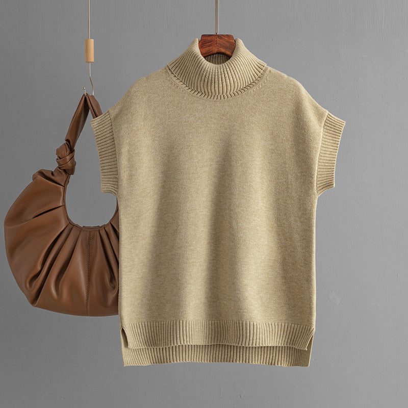 Sleeveless Turtleneck Knit Top