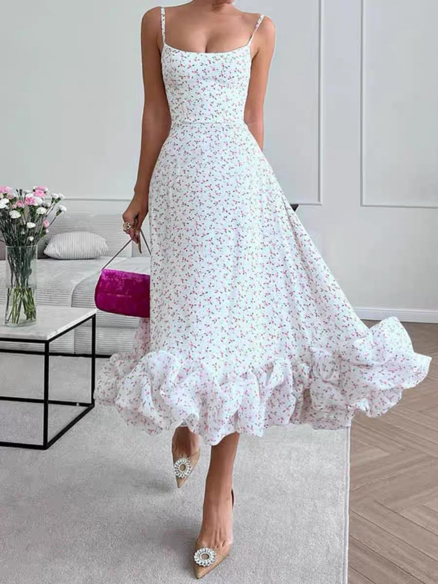 Cami Flared 3D Floral A-Line Dress