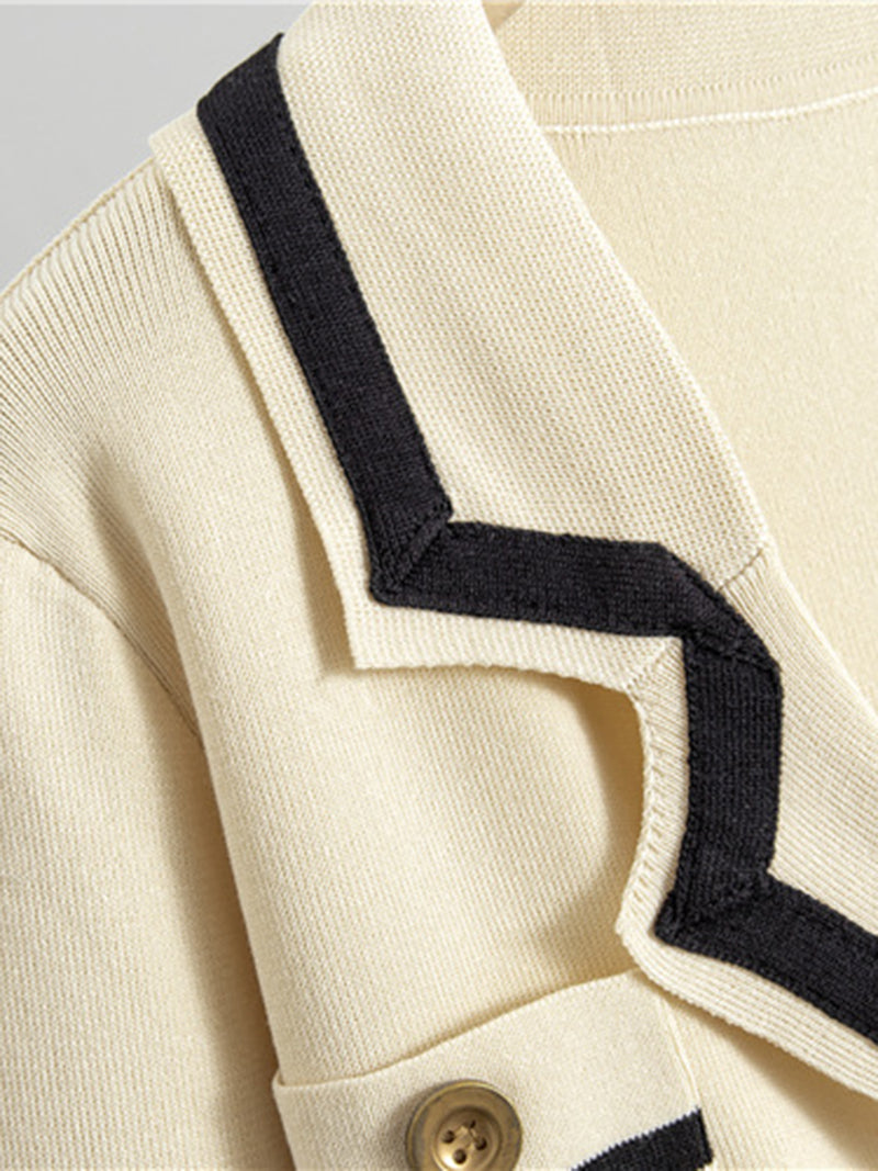 Double-Breasted Crop Jacket and Pants Set