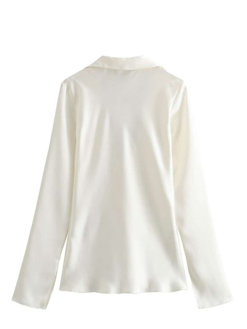 Tie-Front V-Neck Blouse