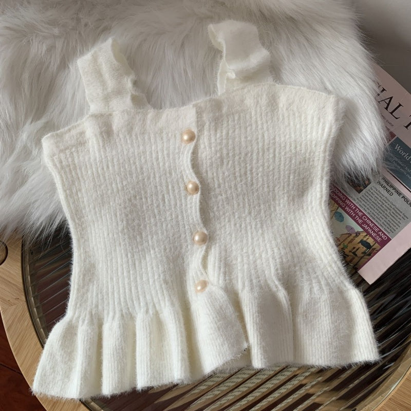 Knit Tank Top with Button Accents