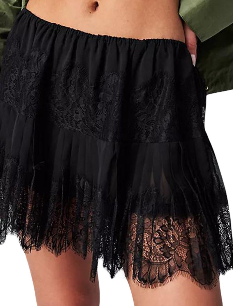 Layered Lace Mini Skirt