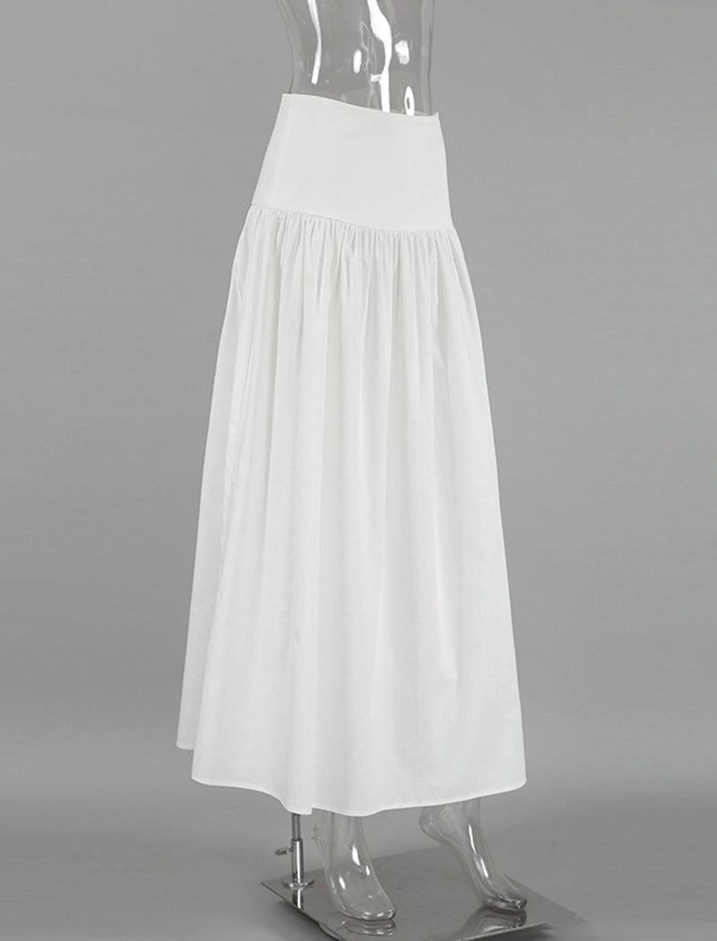 High-Waisted Solid Maxi Skirt