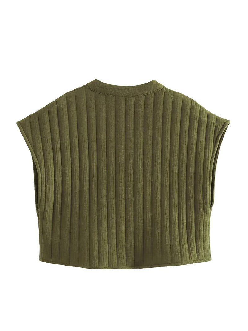 Floral Button-Front Vest