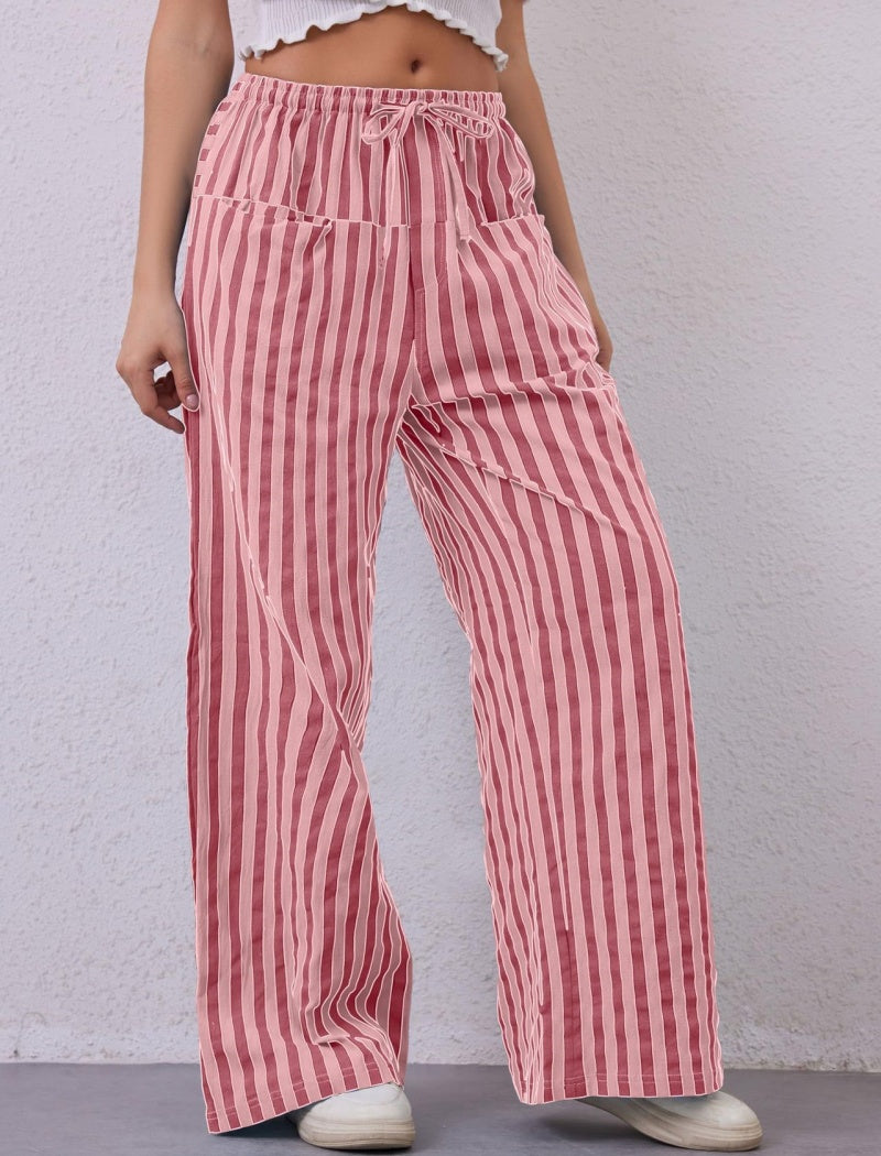 High-Waisted Striped Lounge Pants