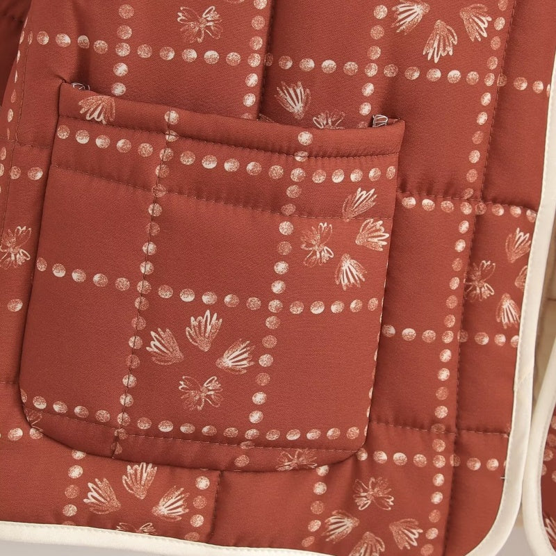 Quilted Floral Pattern Jacket