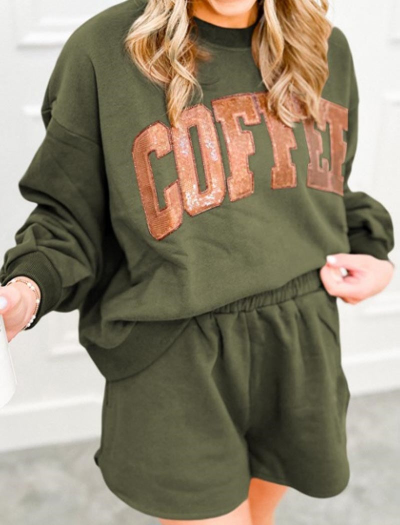 Letter Graphic Top and Shorts Set