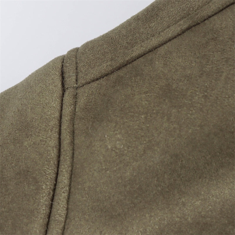 Shearling Hooded Zip-Up Jacket