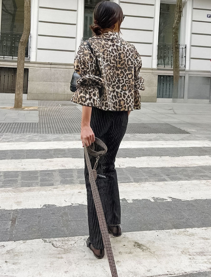 Puff Sleeve Leopard Print Top