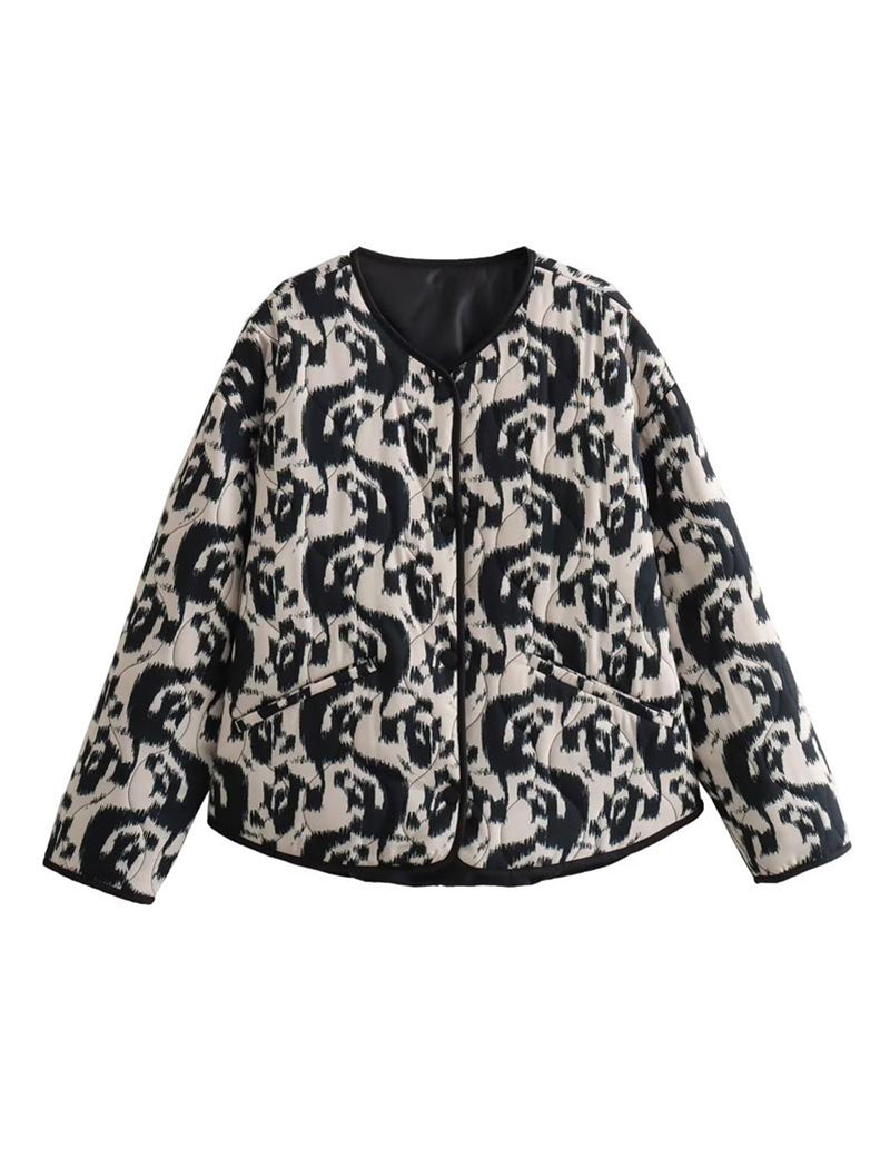 Quilted Graphic Jacket