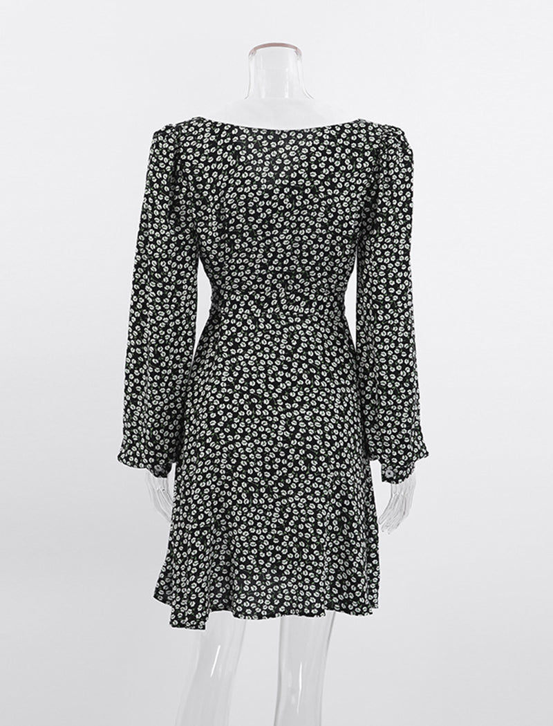 Puff Sleeve Floral Mini Dress