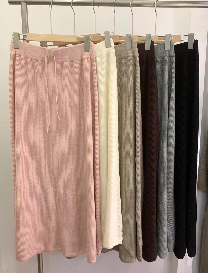 Pleated Drawstring Maxi Skirt