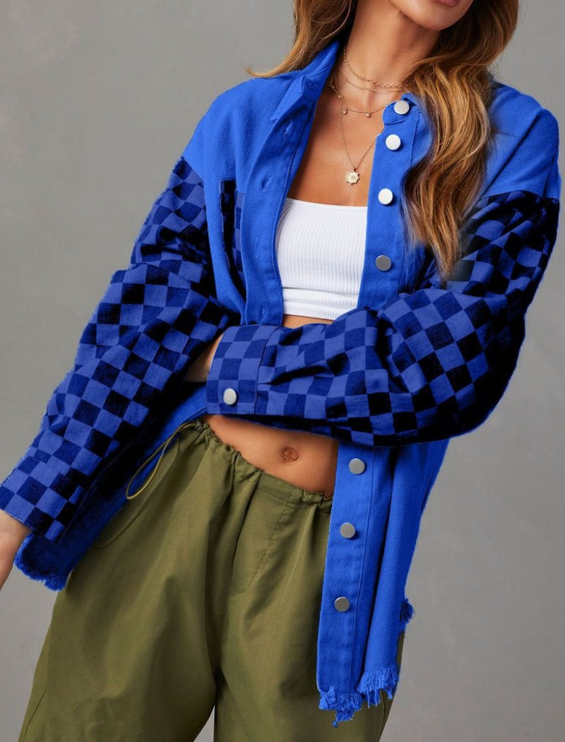 Checkered Button-Up Jacket