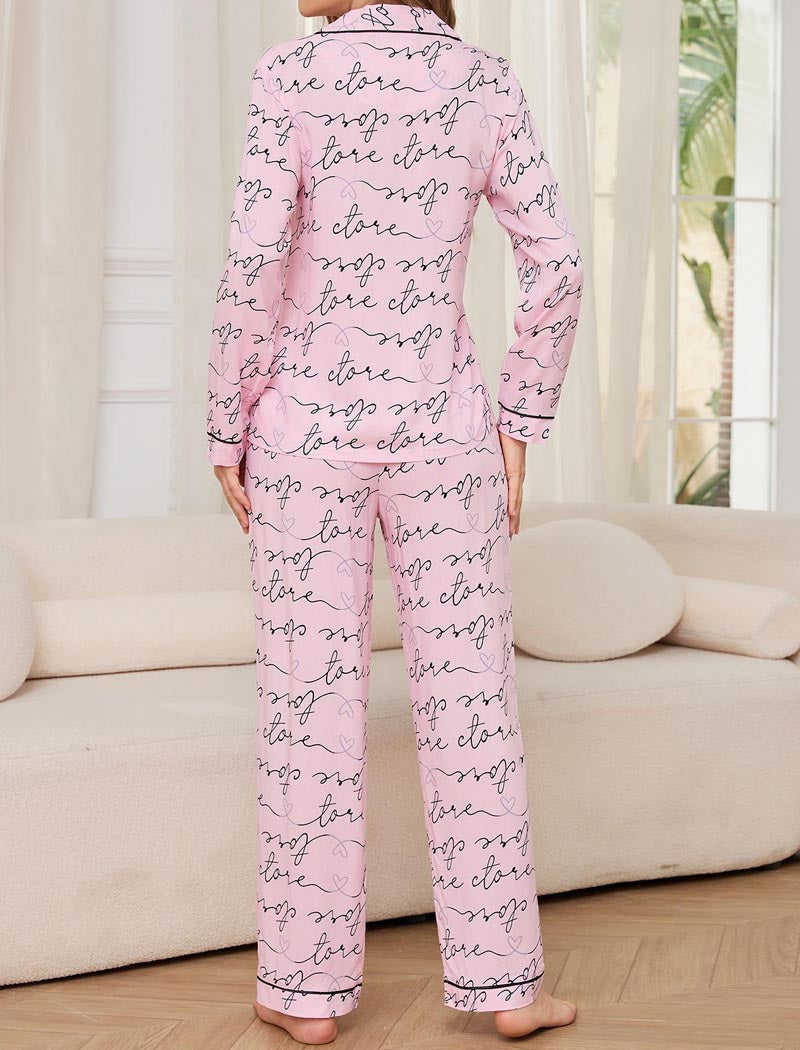 Script Print Pajama Set