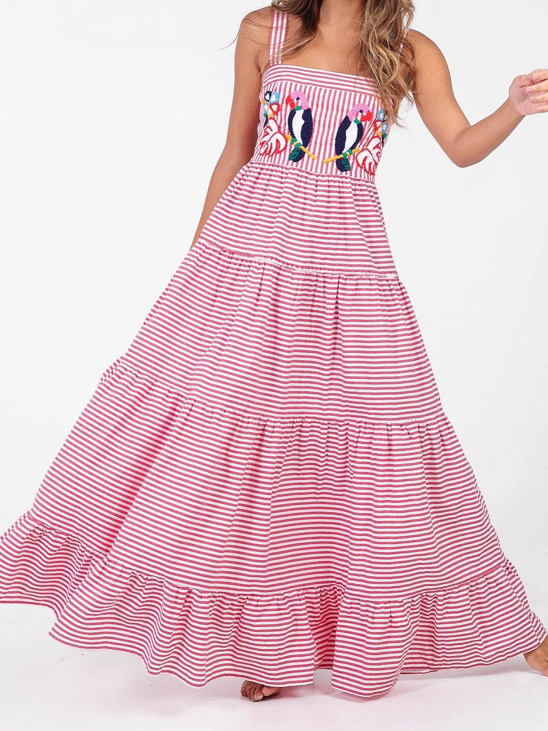 Gingham Graphic Print Maxi Dress