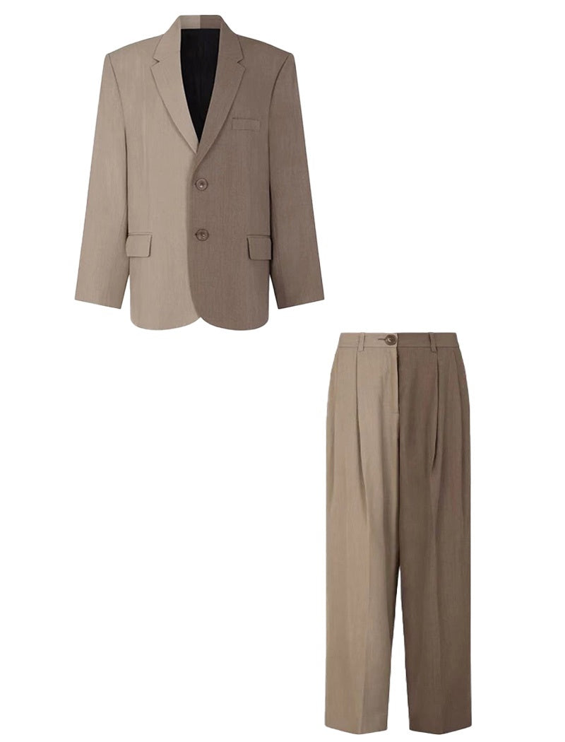 Two-Tone Casual Blazer Set