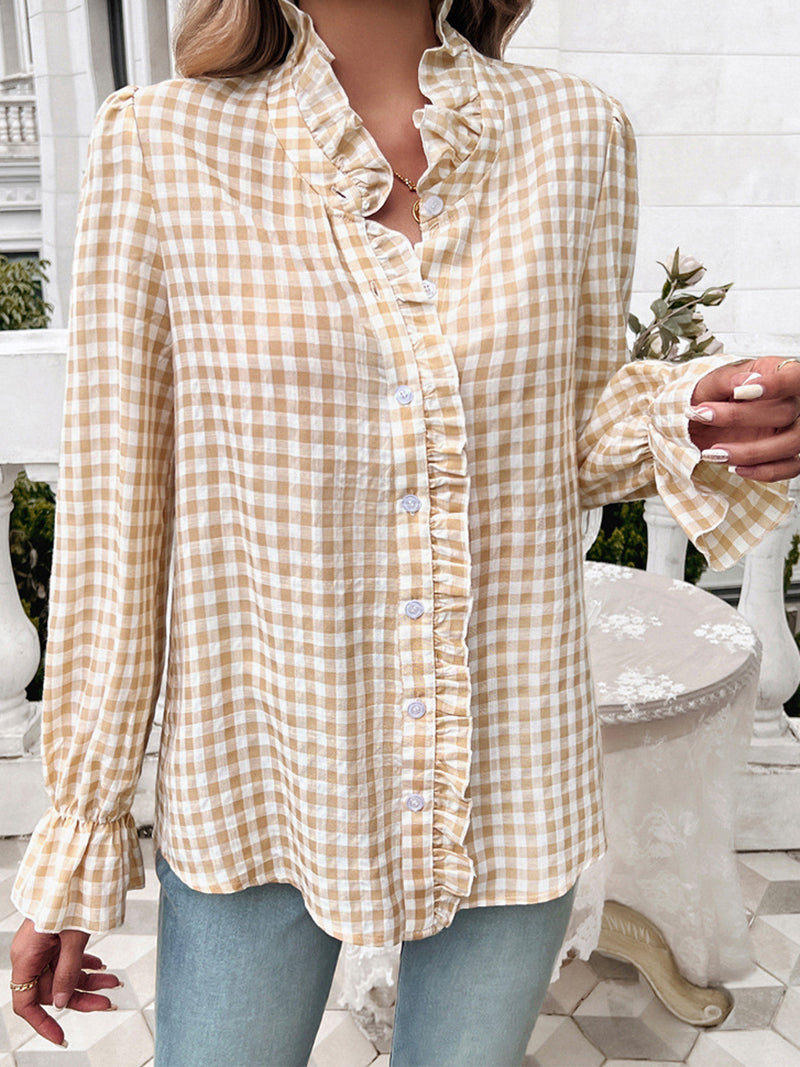 Ruffled Gingham Blouse