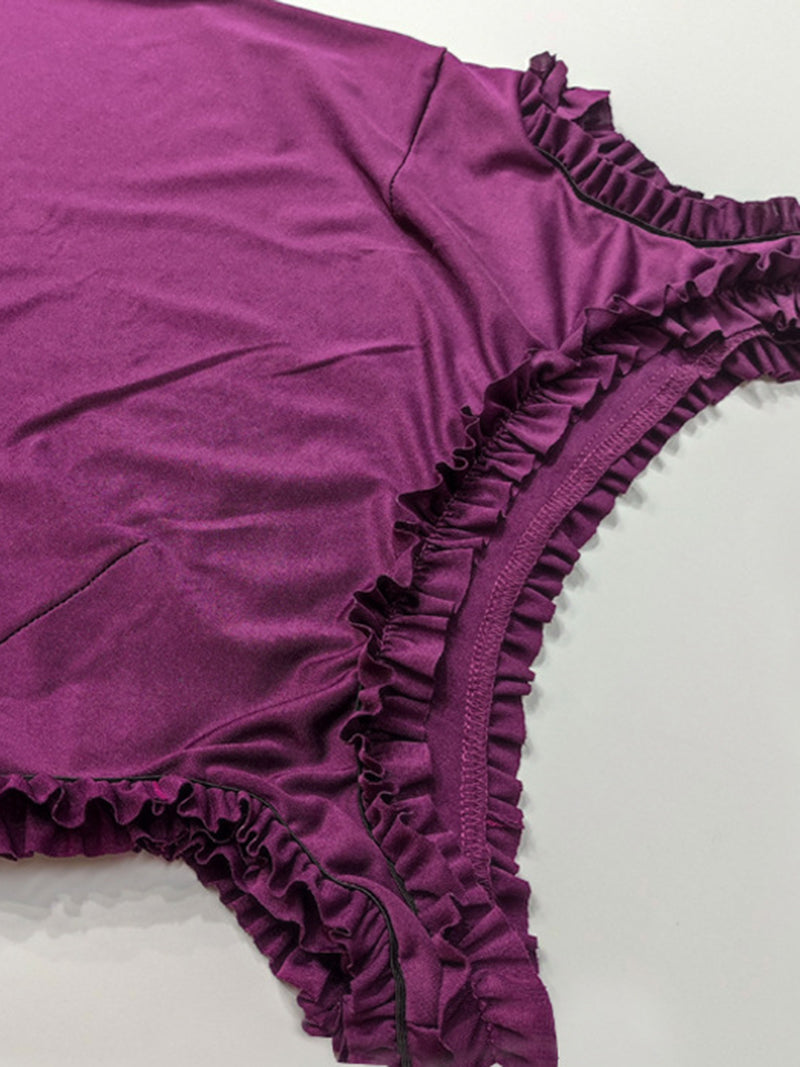 Off-Shoulder Ruffle Slit Maxi Dress