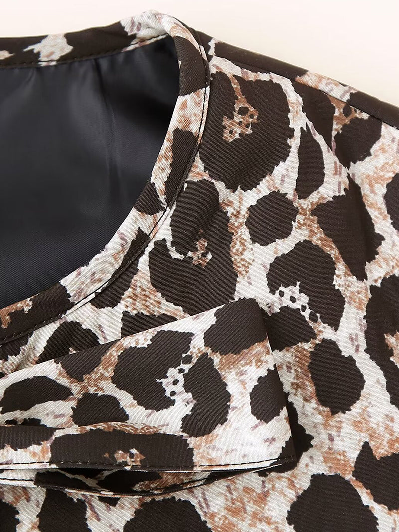 Leopard Print Tie-Front Vest