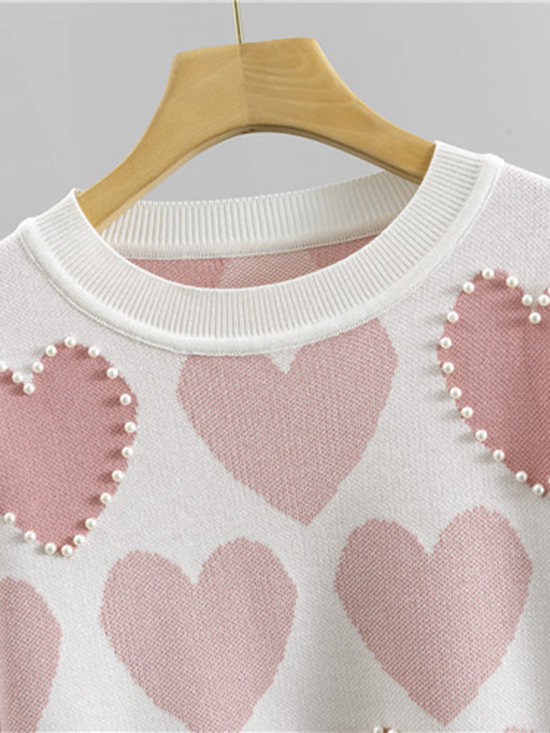 Heart Print Sweater and Jogger Set