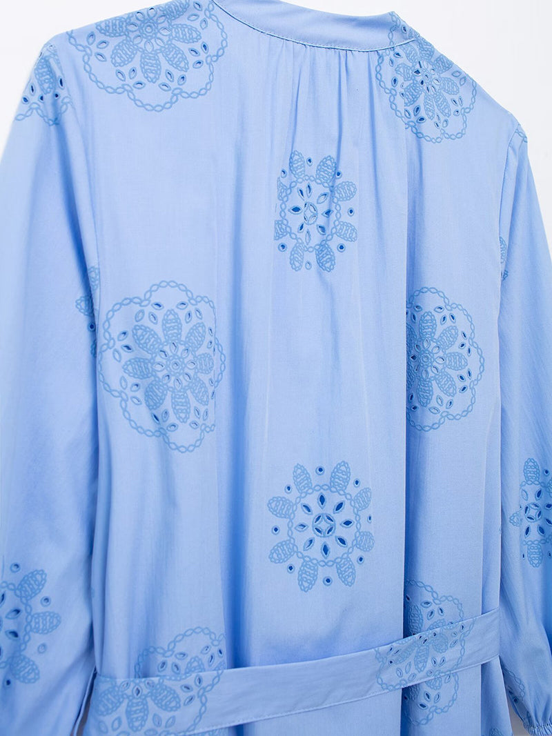 Floral Belted A-Line Dress