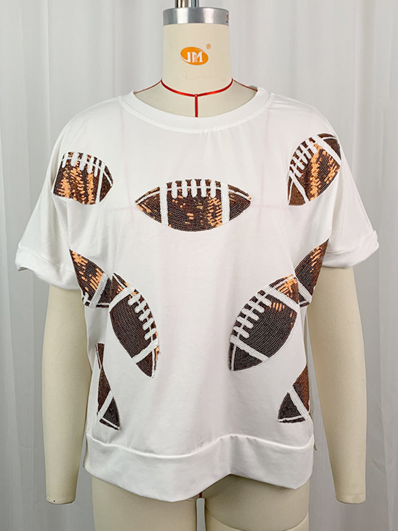 Sequin Football Graphic Tee