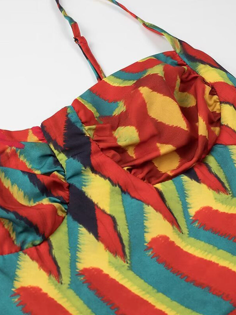 Geometric Print Maxi Cami Dress