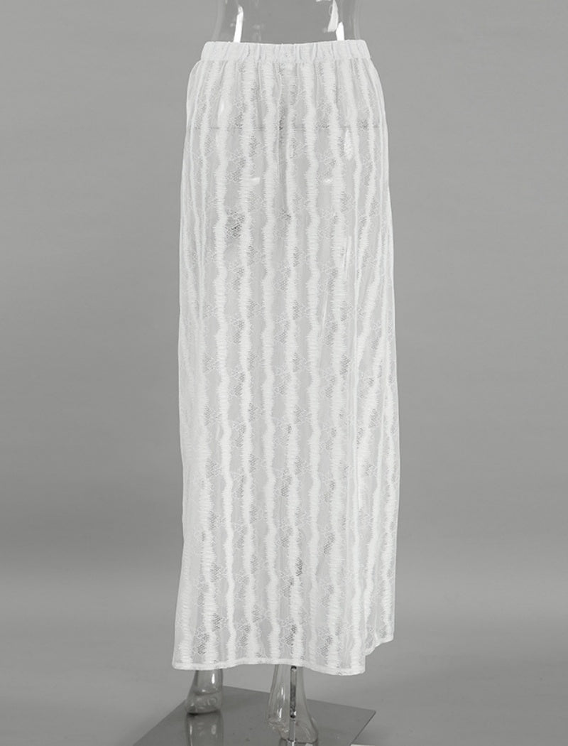 Sheer Lace Maxi Skirt