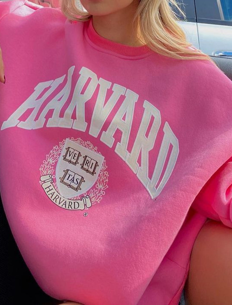 Letter Graphic Long-Sleeve Pullover