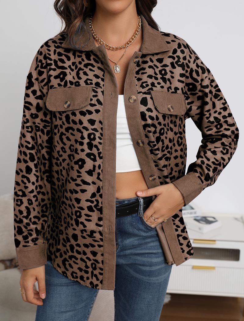 Button-Up Leopard Print Jacket