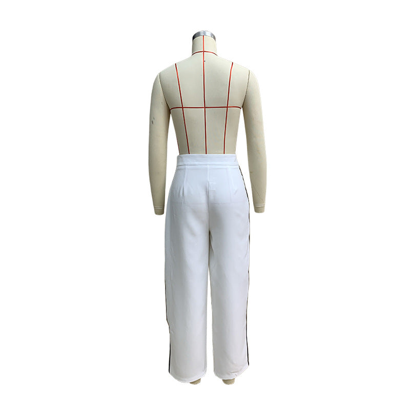 Wide-Leg Striped Pants