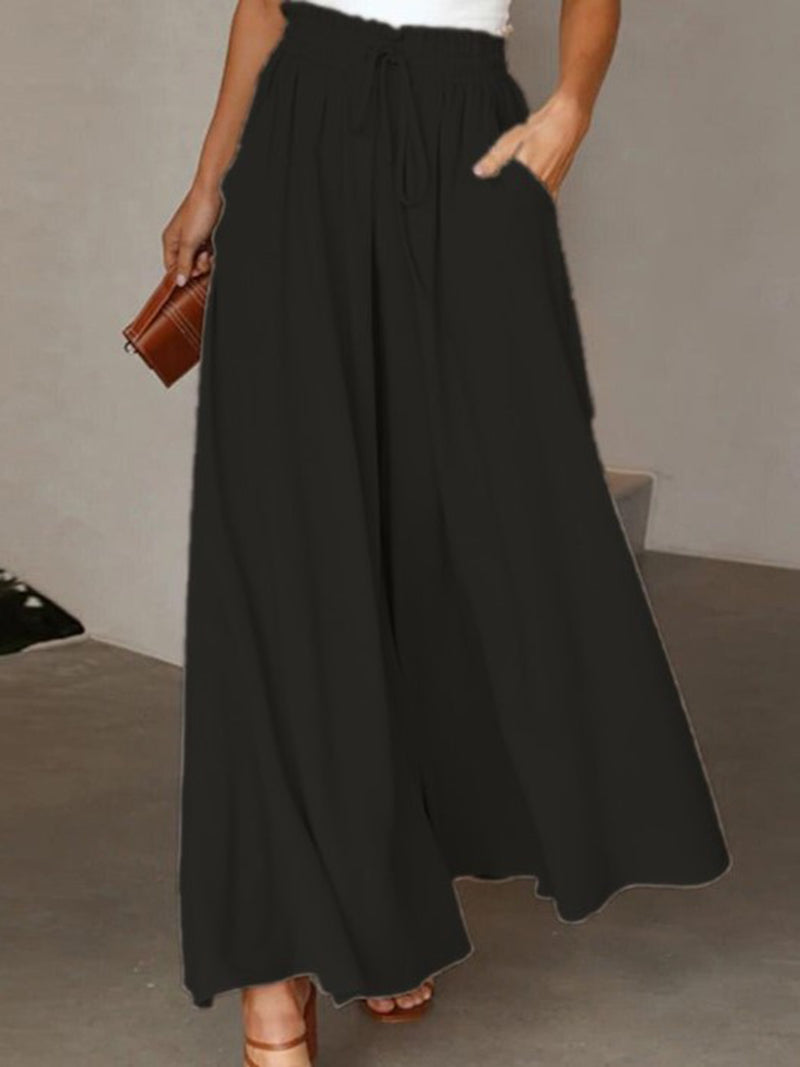 Drawstring Wide-Leg Pants