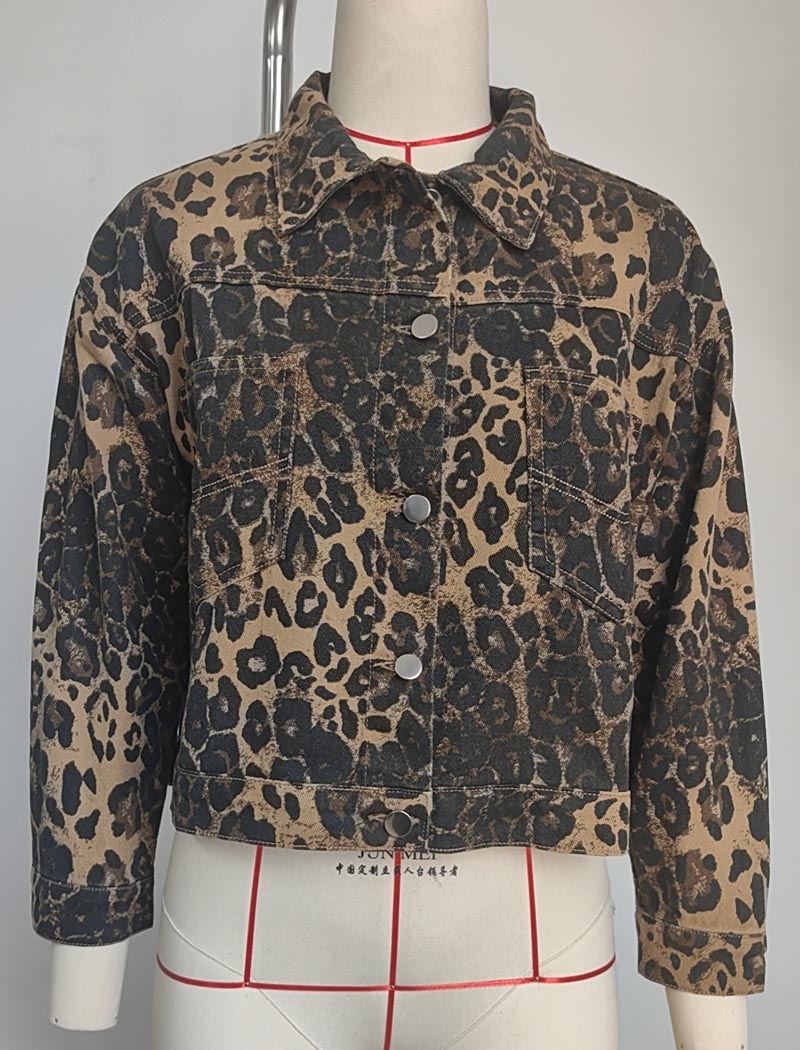 Cropped Leopard Print Jacket