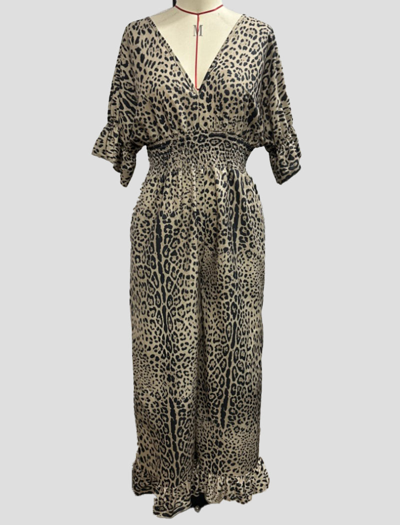 Leopard Print Wide-Leg Jumpsuit