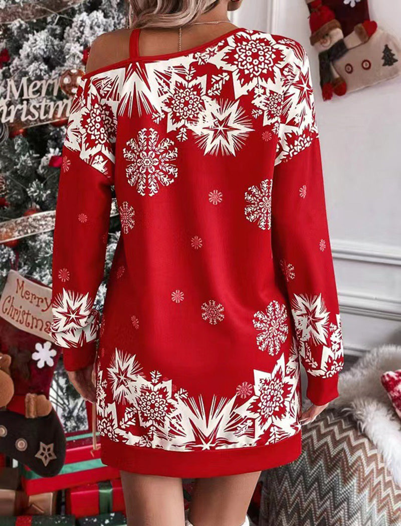 Cozy Snowflake Print Tunic for Holiday Gatherings