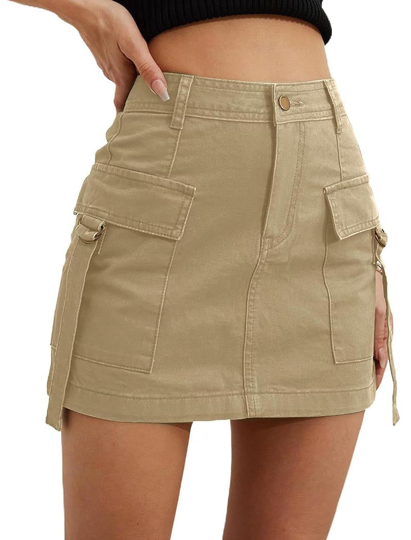 Low-Rise Cargo Pocket Mini Skirt
