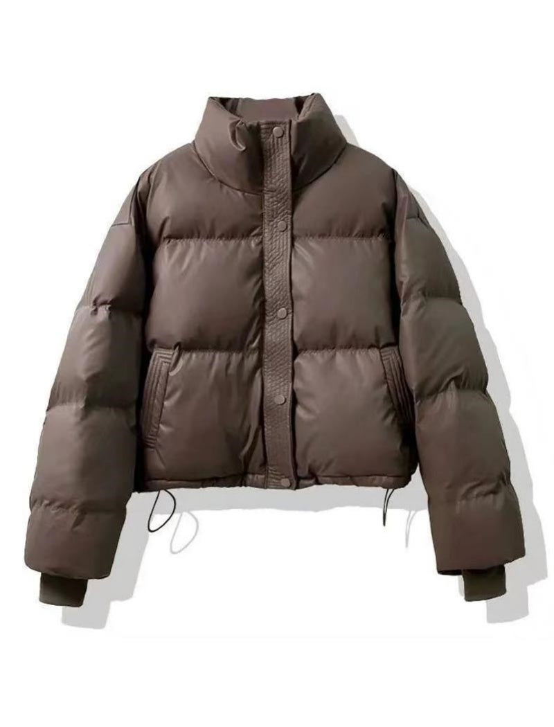 PU Leather Puffer Coat