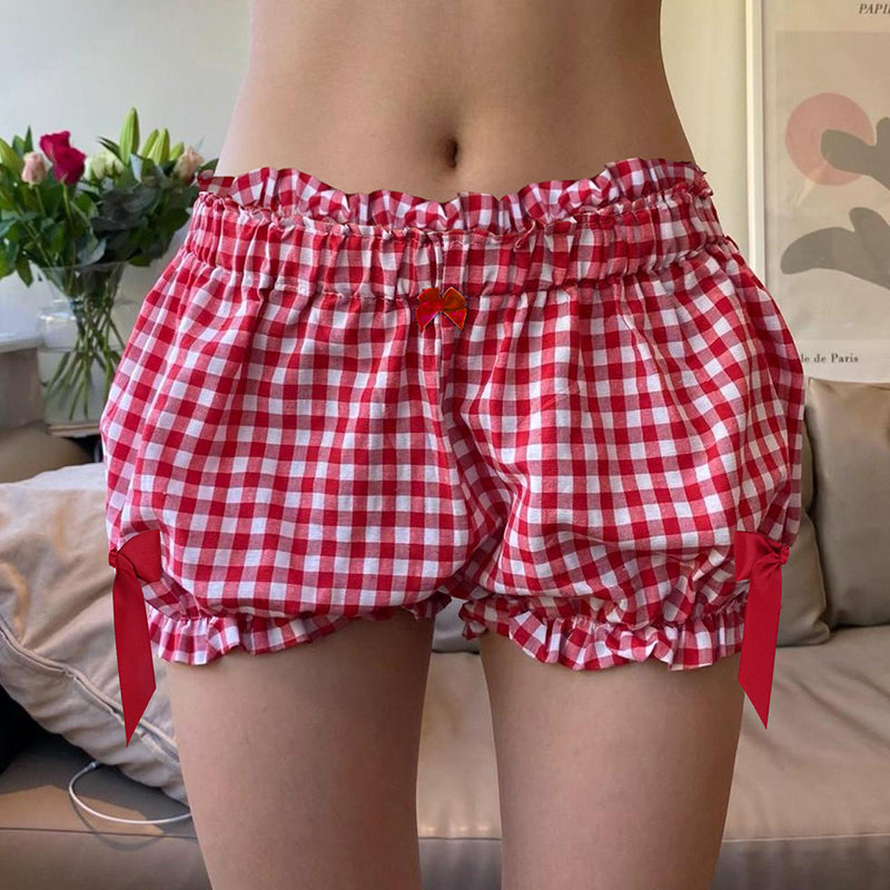 Bow Tie Plaid Shorts