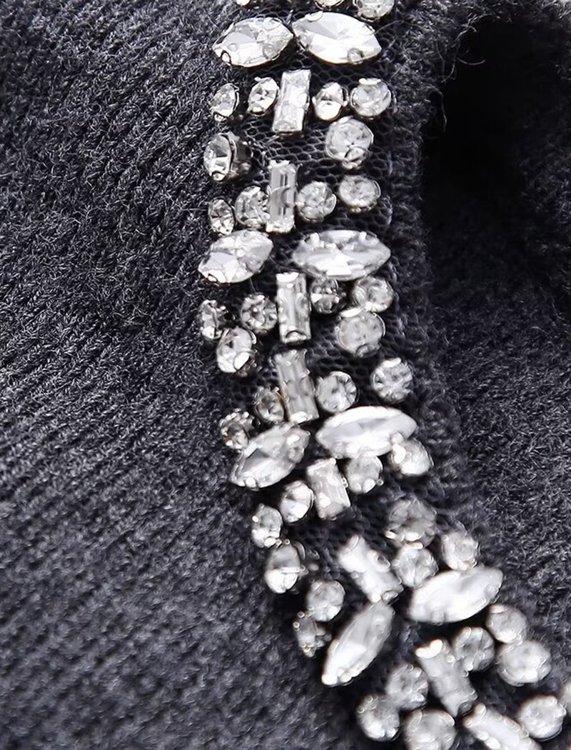 Knit Sweater with Diamond Collar