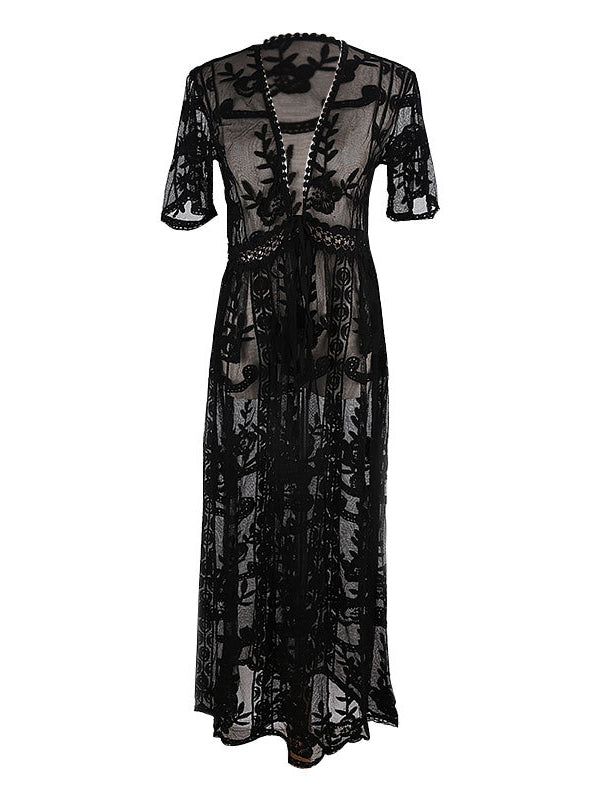 Lace Open-Front Kimono