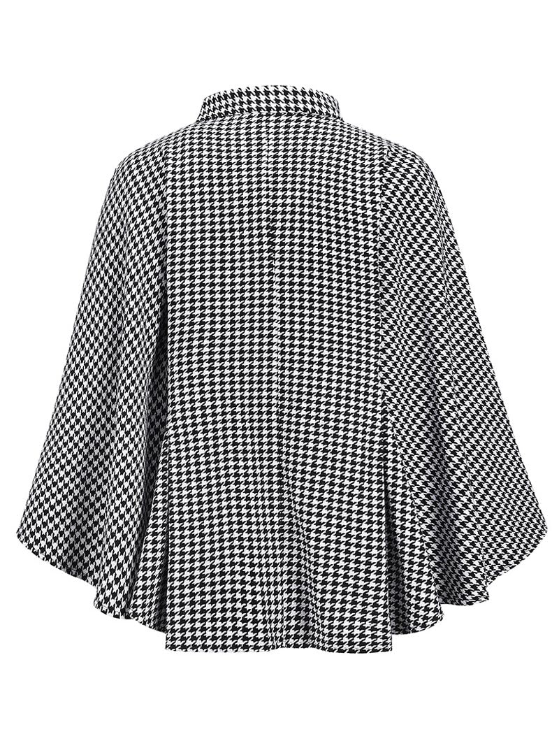 Belted Houndstooth Cape